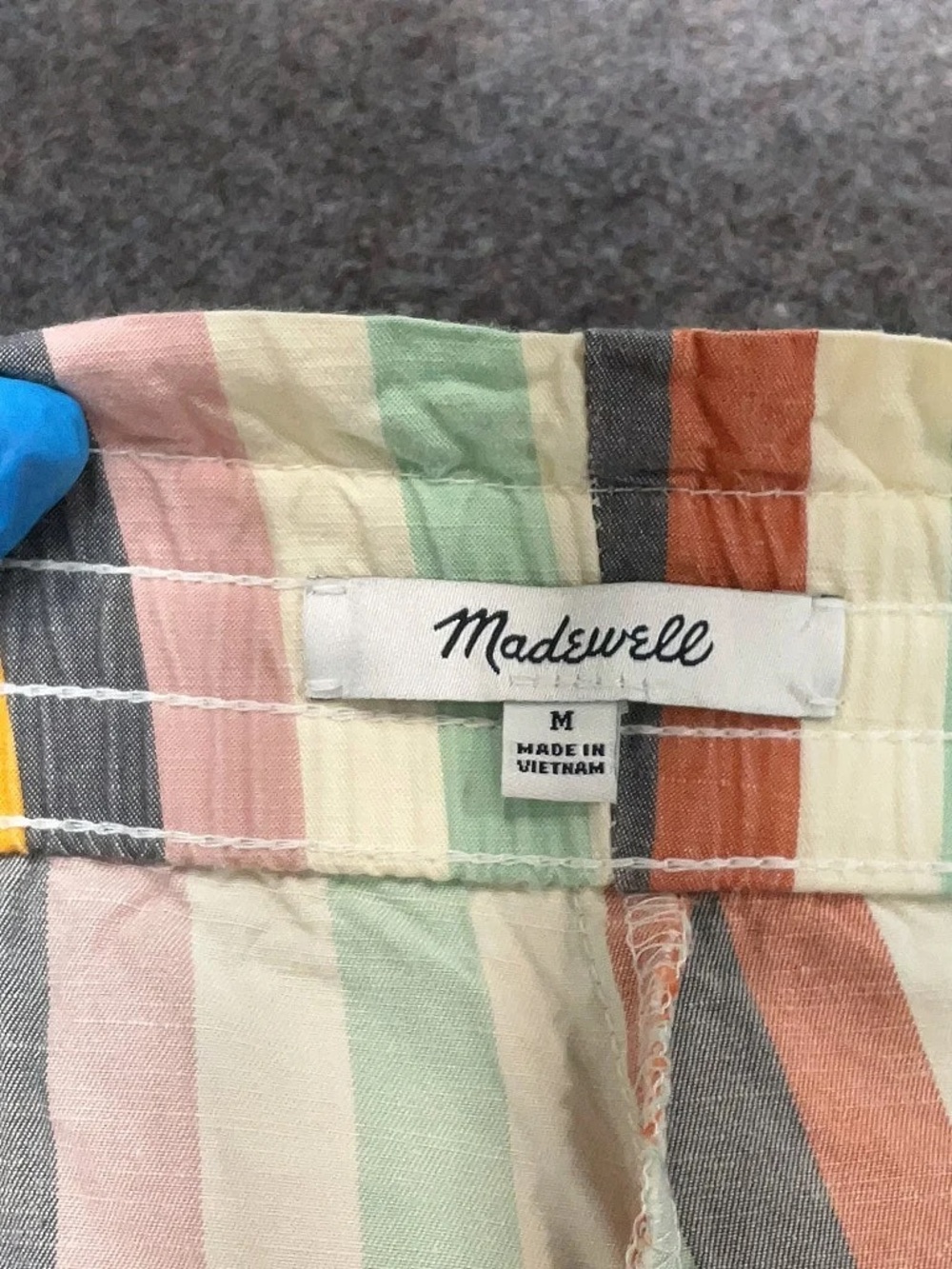 Madewell Drawstring Women’s Beach Shorts - Multi-Color Stripe - Picture 3 of 5